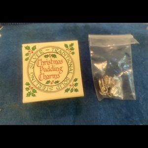 Christmas pudding charms. Sterling silver